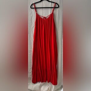 Ava & Viv Red Pleated Maxi Dress for Cocktail